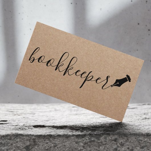 ブックキーパー手書きスクリプ素朴ト 名刺
