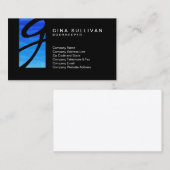 ブックキーパー金融サービスブルーウェーブモノグラム 名刺 (正面/裏面)