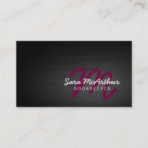 ブックキーパー・ファイナンス・サービスDark Cursive Monogram 名刺