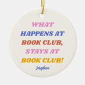 ブッククおもしろいラブ引用文カラフル名パーソナライズされた セラミックオーナメント (正面)