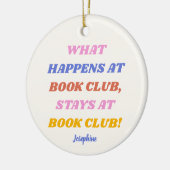 ブッククおもしろいラブ引用文カラフル名パーソナライズされた セラミックオーナメント (左)