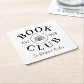 ブッククエレガントラブ会員ギフトパーソナライズされたギフト スクエアペーパーコースター (アングル)