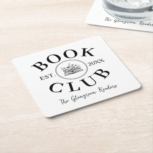 ブッククエレガントラブ会員ギフトパーソナライズされたギフト スクエアペーパーコースター (アングル)
