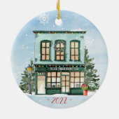 ブッククパーソナライズされたラブ セラミックオーナメント (裏面)