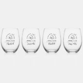 ブッククモダンラブおもしろい名前をカスタムする ステムなしワイングラス (裏面)