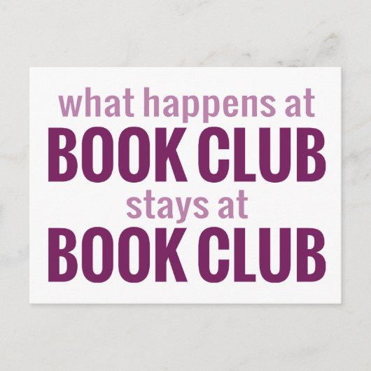 ブッククラブで起こること，ブッククラブで ポストカード (正面)