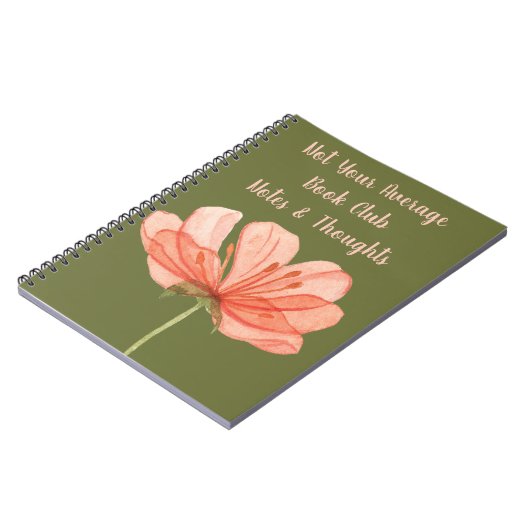 ブッククラブのグループ名の読書はピンクの花に注意します ノートブック (左側)