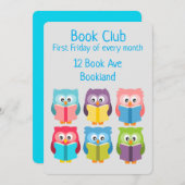 ブッククラブのグループ本のセッションへの招待 招待状 (正面/裏面)