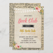 ブッククラブのパーティの招待状 招待状 (正面/裏面)