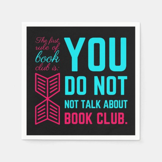 ブッククラブのフレーズの最初のルーおもしろいル スタンダードカクテルナプキン (正面)