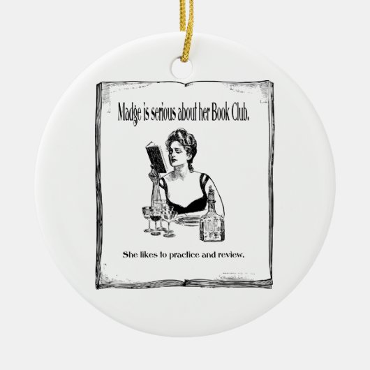 ブッククラブのヴィンテージのデザインのための練習 セラミックオーナメント (正面)