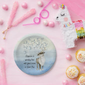 ブッククラブの会合の水彩画のトナカイ ペーパープレート (パーティー)