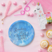 ブッククラブの青いTypograhyの読書引用文 ペーパープレート (パーティー)