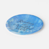 ブッククラブの青いTypograhyの読書引用文 ペーパープレート (アングル)