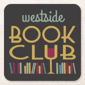 ブッククラブアールデコブックとワイン スクエアペーパーコースター (正面)