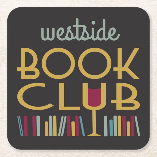 ブッククラブアールデコブックとワイン スクエアペーパーコースター (正面)