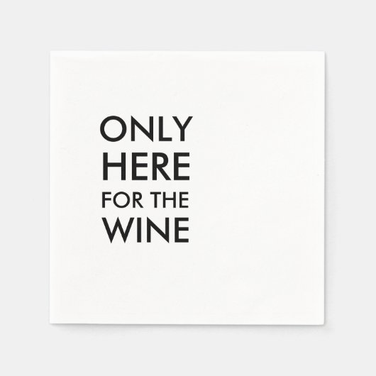 ブッククラブカクテルナプキンス – ワインのためだけここに スタンダードカクテルナプキン (正面)