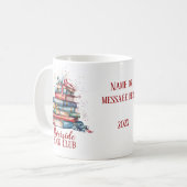 ブッククラブクリスマス名前をカスタムする コーヒーマグカップ (正面左)