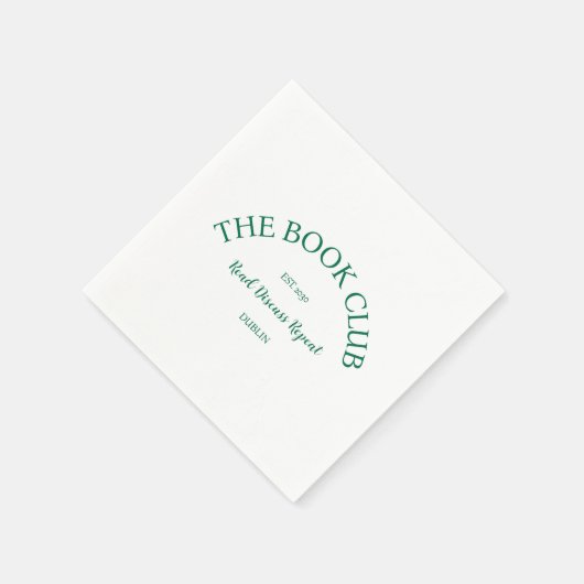 ブッククラブクレストが繰り返し読について話し合う スタンダードカクテルナプキン (角)