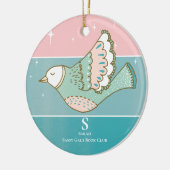 ブッククラブグループミーティングモノグラム会員リーダー セラミックオーナメント (左)