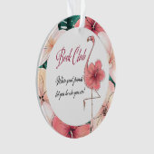 ブッククラブシックなピンクフラミンゴおもしろいフレンド オーナメント (正面)