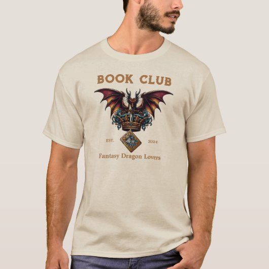 ブッククラブドラゴンforファンタジーラバーカスタムズ文字 tシャツ (正面)