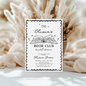 ブッククラブハンドドローレトロブライダルシャワー 招待状