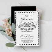 ブッククラブハンドドローレトロブライダルシャワー 招待状