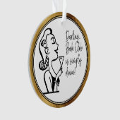 ブッククラブフレンドレトロヴィンテージレディフェイク金ゴールド オーナメント (正面)