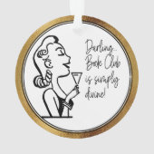 ブッククラブフレンドレトロヴィンテージレディフェイク金ゴールド オーナメント (裏面)