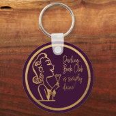 ブッククラブフレンドヴィンテージ女性シックパープル金ゴールド キーホルダー (正面)