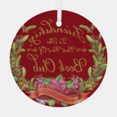 ブッククラブレッドフレンドシップクリスマス ガラスオーナメント (裏面)