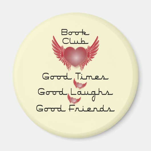 ブッククラブ付きハートデザイン マグネット (正面)