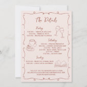 ブッククラブ本風ハンドドローバチェロレッテ週末 招待状 (裏面)