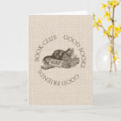 ブッククラブ-よい本-猫を持つよい友人 カード (黄色い花)