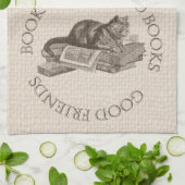 ブッククラブ-よい本-猫を持つよい友人 キッチンタオル (折り畳み)