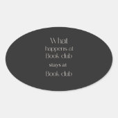 ブッククラブT-Shiのブッククラブステイで起こること 楕円形シール (正面)