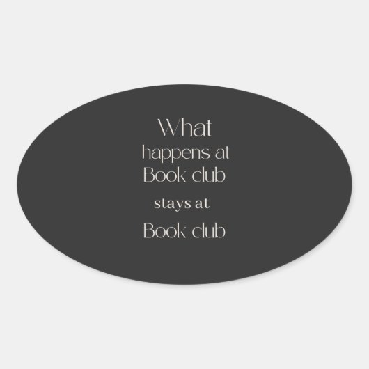 ブッククラブT-Shiのブッククラブステイで起こること 楕円形シール (正面)