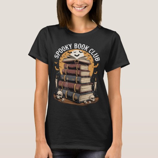 ブッククラ不気味ブハロウィーンBookworm Librarian Tシャツ (正面)