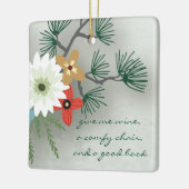 ブッククラ読ブの引用文フローラ与えメワイン セラミックオーナメント (左)