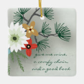 ブッククラ読ブの引用文フローラ与えメワイン セラミックオーナメント (正面)