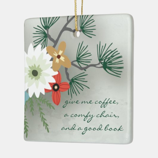 ブッククラ読ブの引用文フローラ与えメーコーヒー セラミックオーナメント (左)