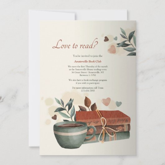 ブッククラ読ブへの愛 招待状 (正面)