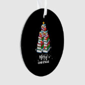 ブッククリスマスツリークリスマスの贈り物ブックラバーズリブ オーナメント (正面)