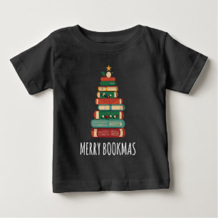 ブッククリスマスツリーメリーブックマ ベビーTシャツ