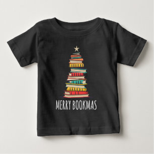 ブッククリスマスツリーメリーブックマ ベビーTシャツ