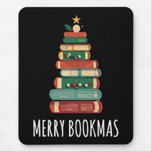 ブッククリスマスツリーメリーブックマ マウスパッド