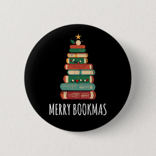 ブッククリスマスツリーメリーブックマ 缶バッジ