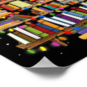 ブッククリスマスツリーライトズ先生司書読人 ポスター (角)