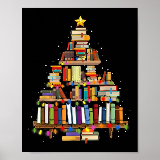 ブッククリスマスツリーライトズ先生司書読人 ポスター (正面)